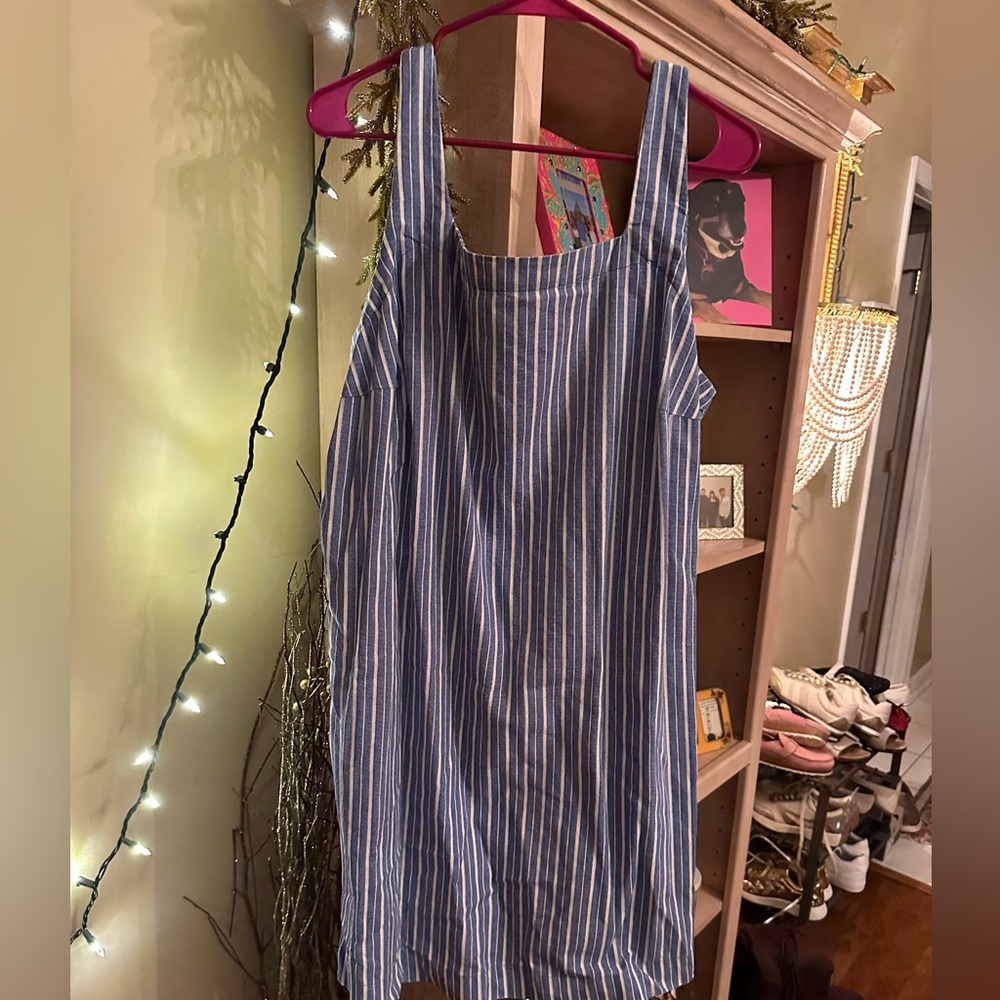 Blue and white striped dress in XXL